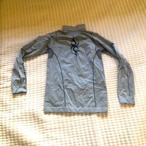 Men's small Gray Long Sleeve compression shirt rare rayon blend very warm